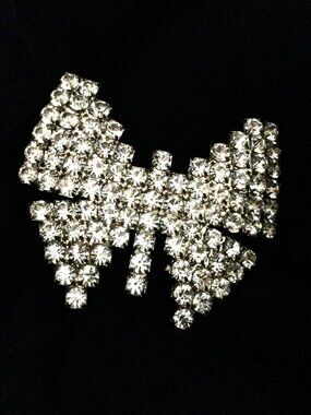 Heavy Vintage Rhinestone Butterfly Brooch C-Clasp 23.4g Estate